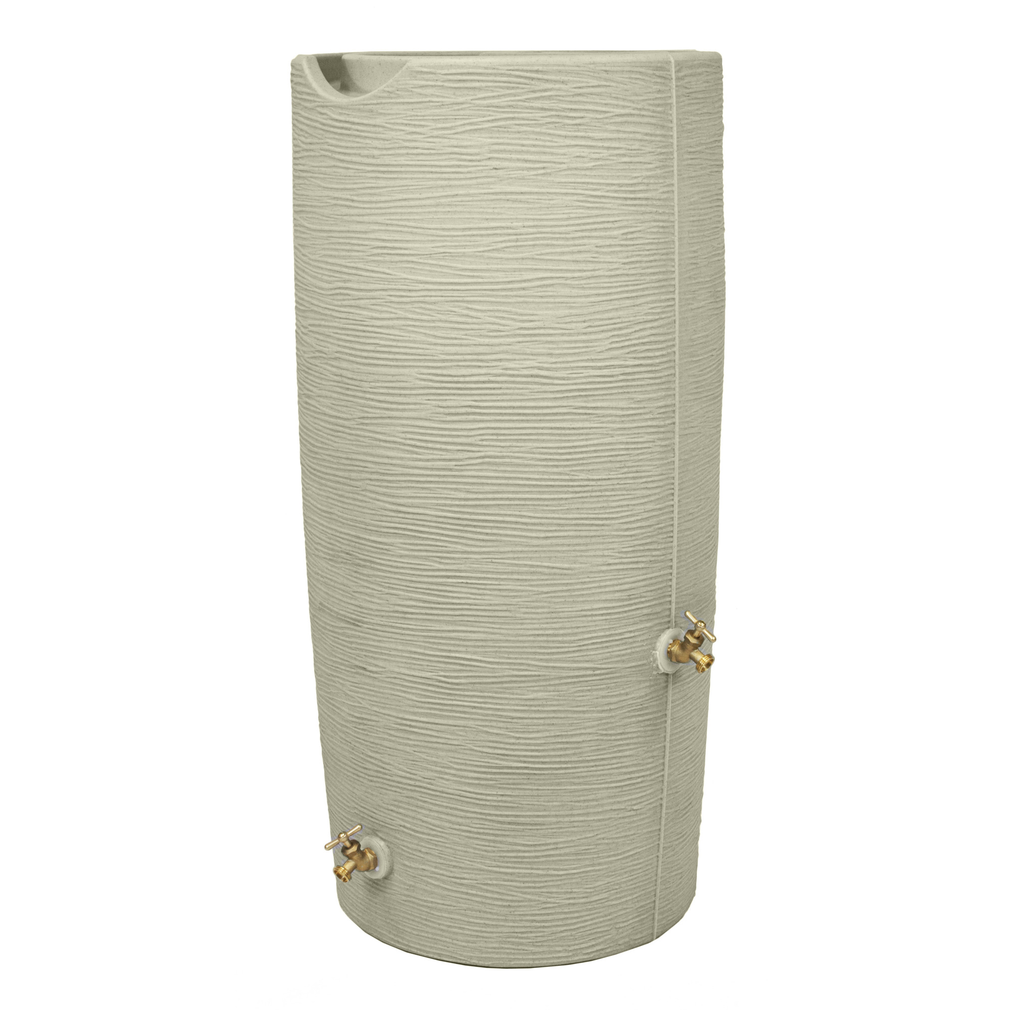 Good Ideas Impressions Stone Rain Saver Barrel — 50 Gallons, Sandstone, Integrated Overflow Channel, Model# IM-STO050-SAN